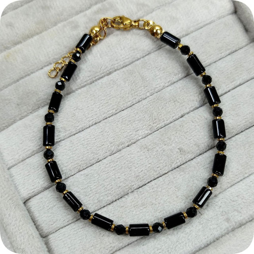 دستبند عقیق تراش لوله ای ریز